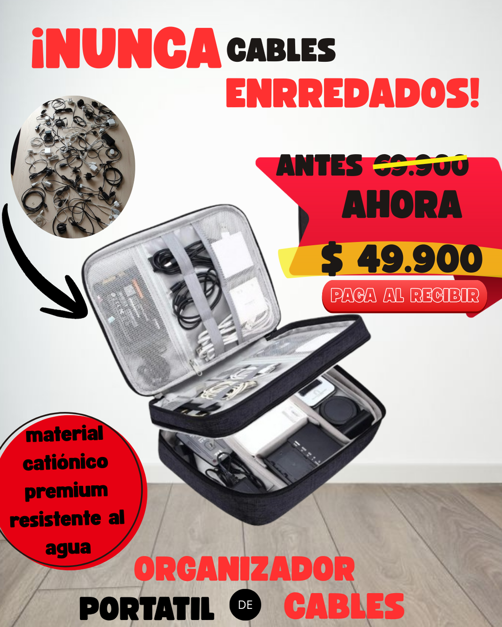 ORGANIZADOR DE CABLES DOBLE CAPA
