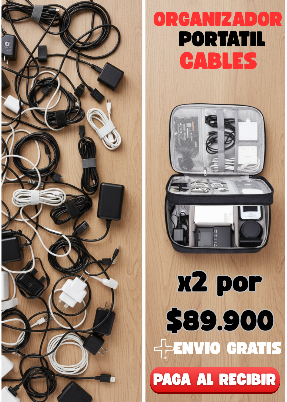 ORGANIZADOR DE CABLES DOBLE CAPA