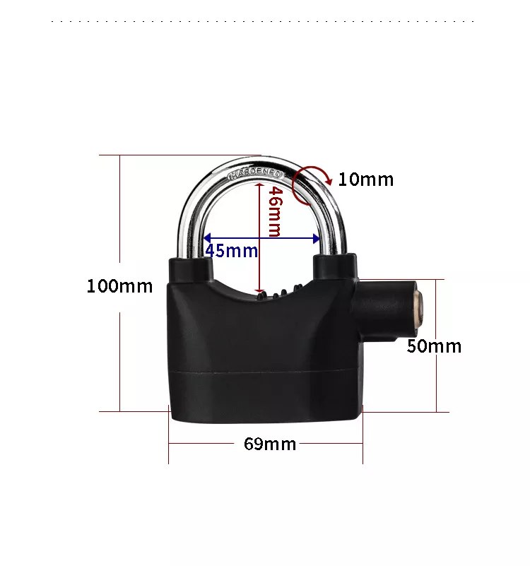 Cerradura De Seguridad Con Alarma Bloque